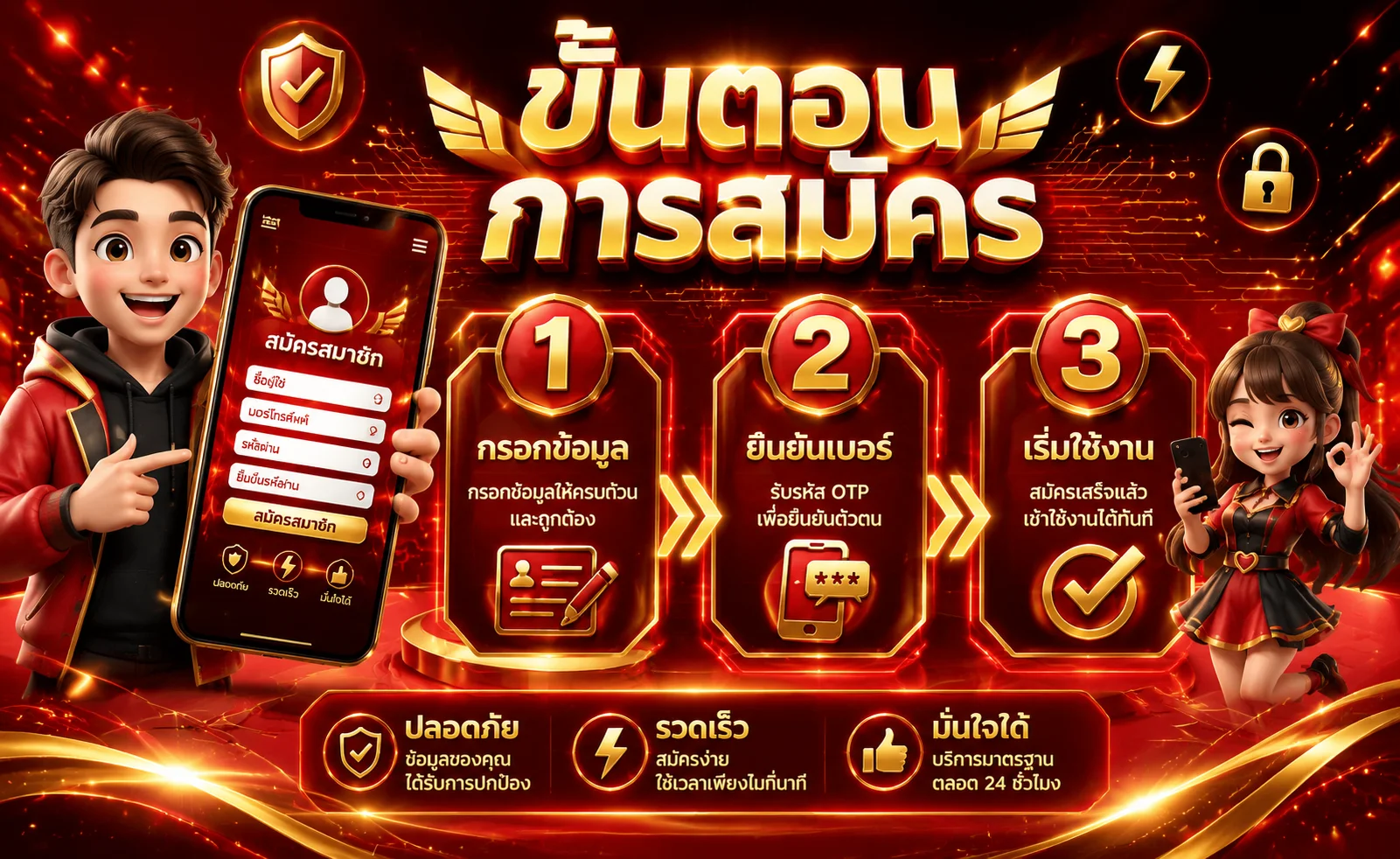 ขั้นตอนสมัครสมาชิกและเข้าสู่ระบบ THA555 ผ่านมือถือ